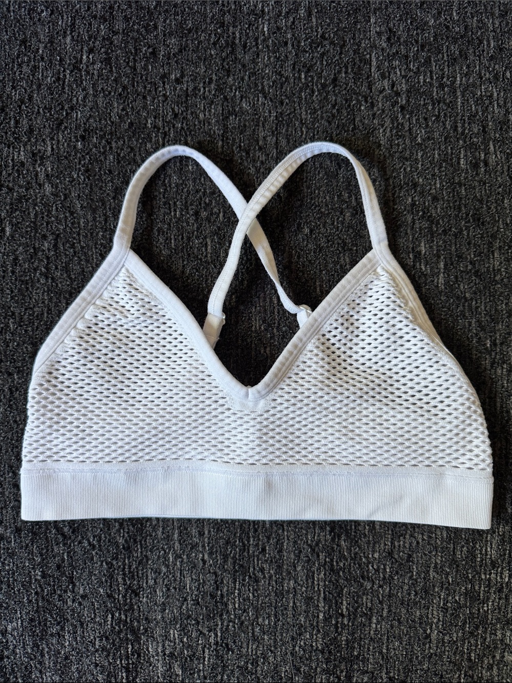 ALO White Mesh Strappy Bralette